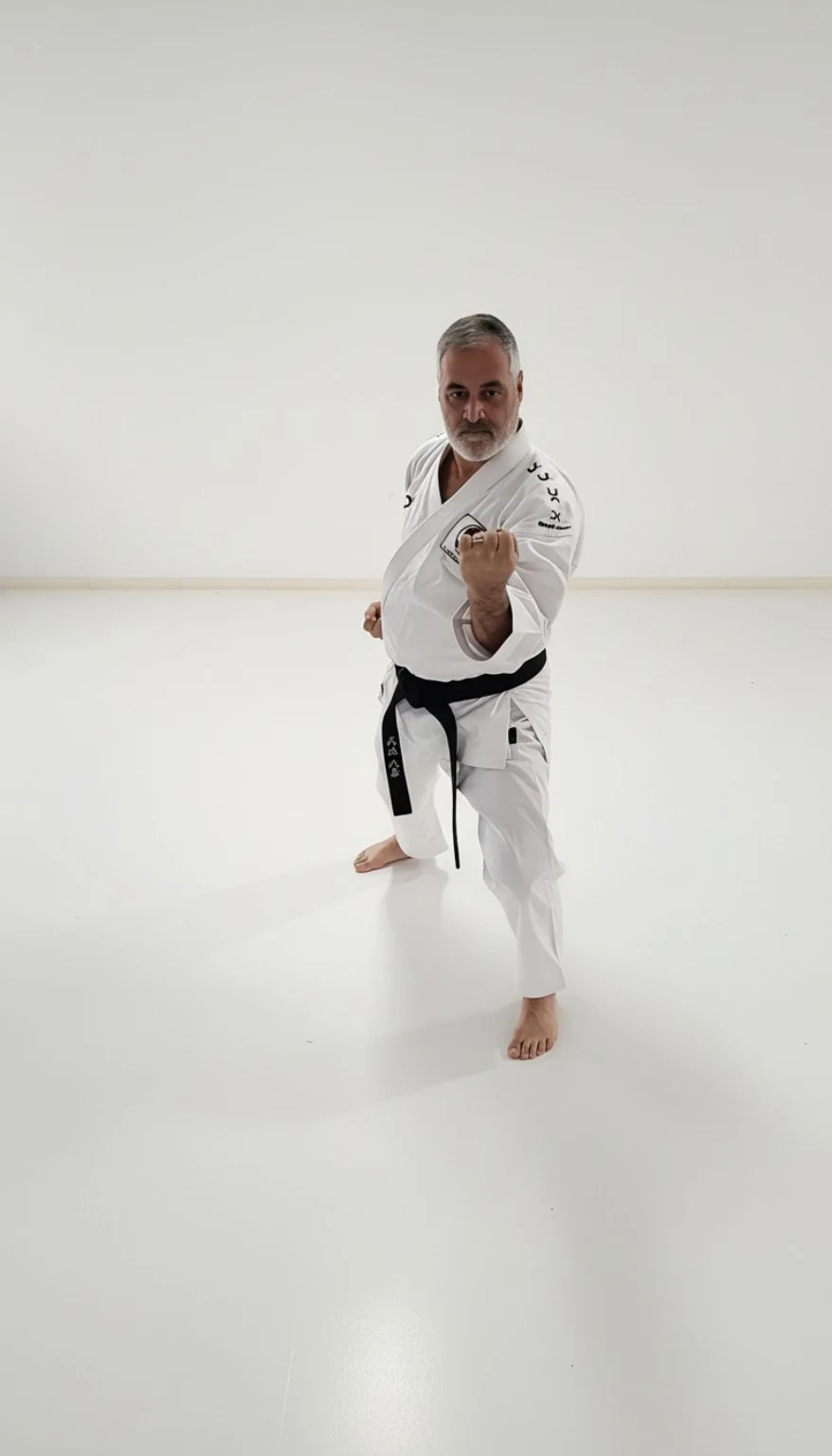 Tulio Karam demonstrando uma postura de karatê Shotokan — registro 6